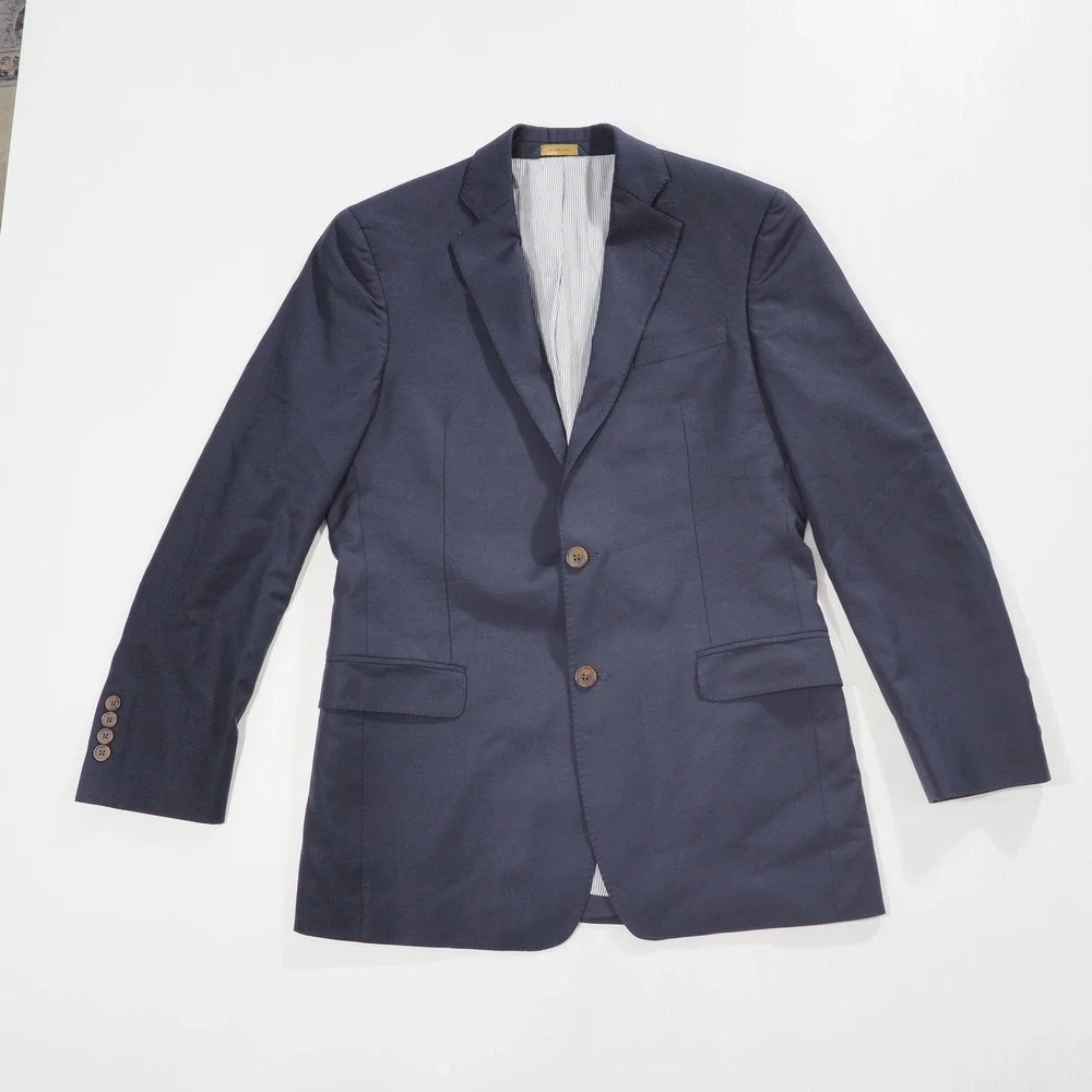 Brooks Brothers Blazer Men 38R Navy Blue Explorer Fitzgerald Fit Wool Sport Coat